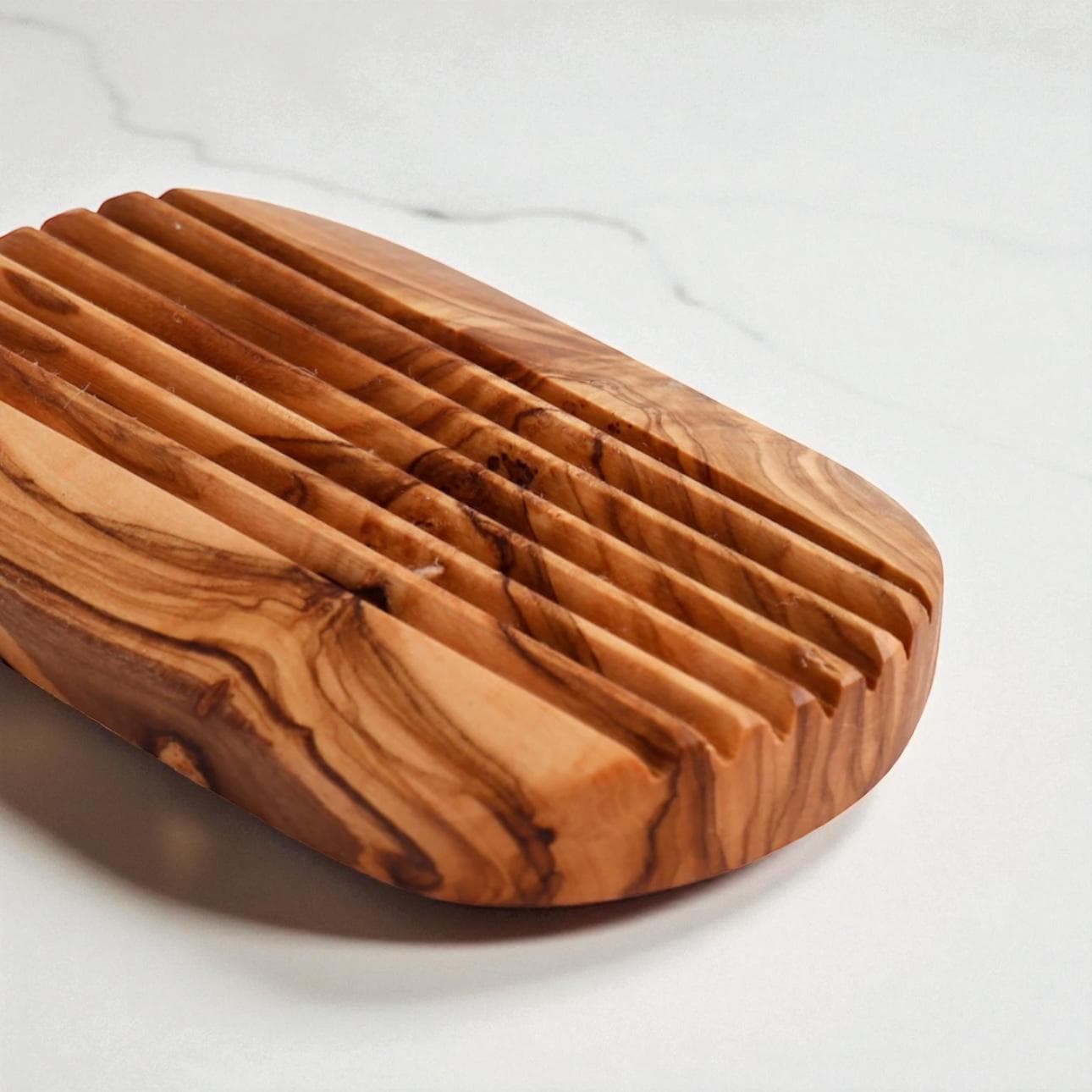 Rustic Square or Oval Olive Wood Soap Dish | Natural Draining Wooden Dish | Farmhouse Bathroom Decor | Small Wood Dish| Housewarming Gift