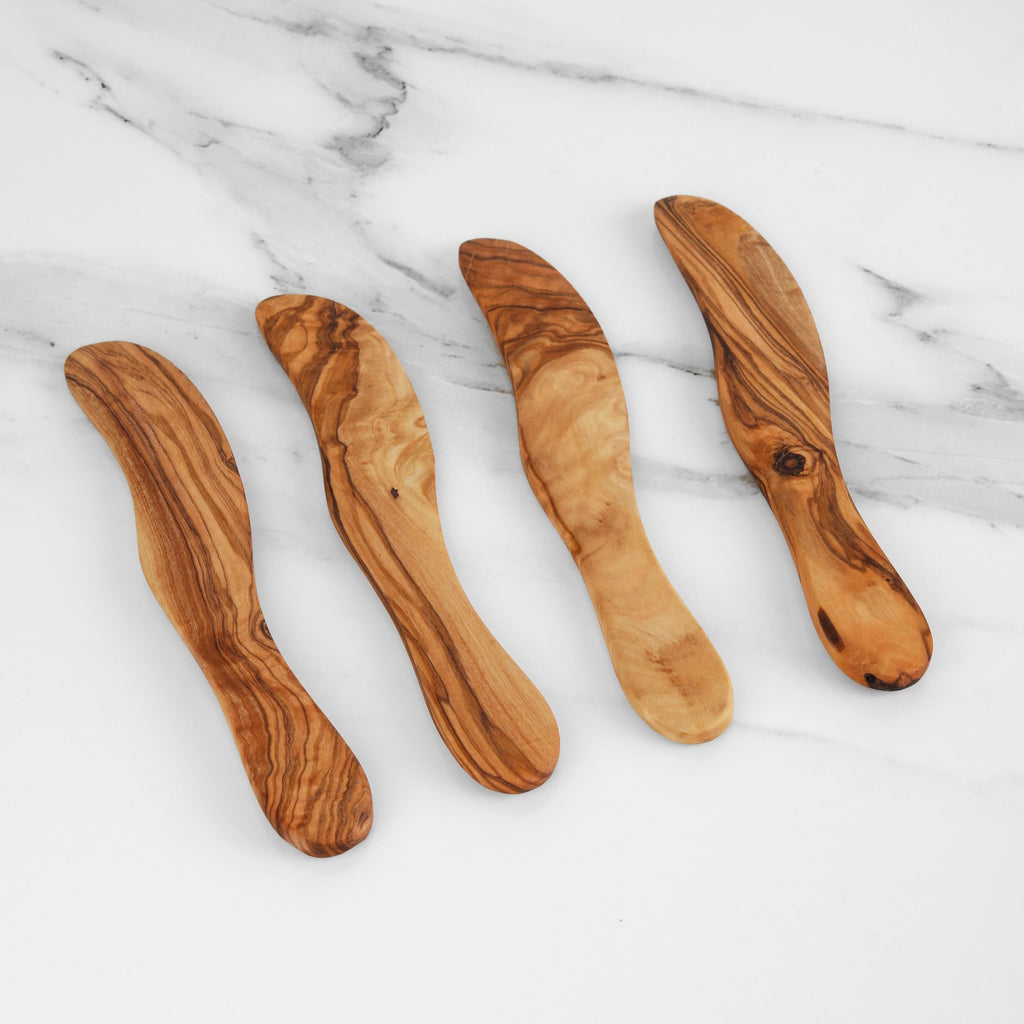 Handmade Olive Wood Butter Knife: Engraved wooden Spreader