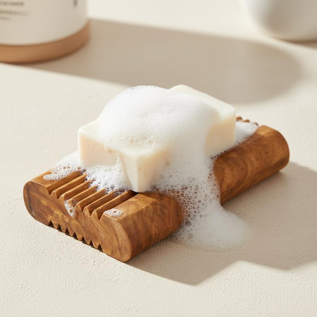 Olive Wood Soap Dish – Handmade Soap Saver Tray, Natural Bathroom Accessory