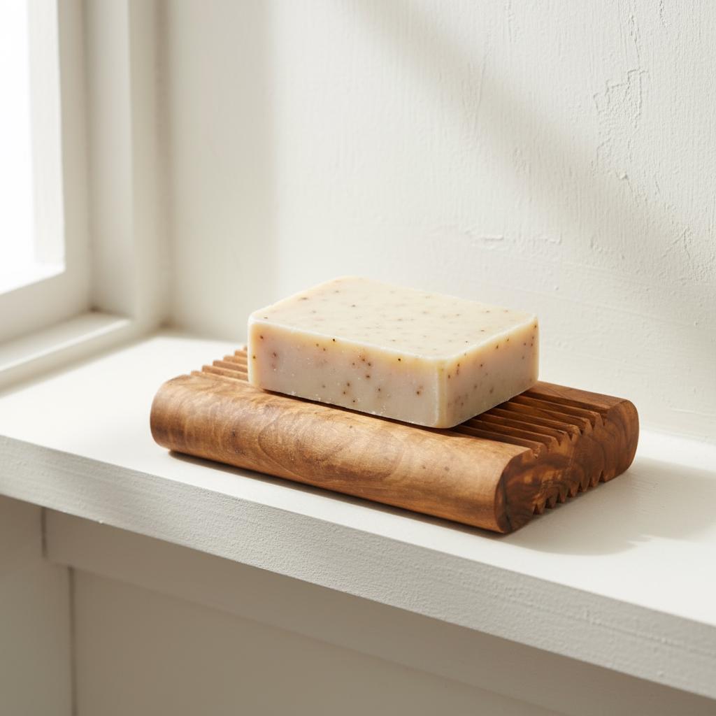 Olive Wood Soap Dish – Handmade Soap Saver Tray, Natural Bathroom Accessory