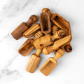 Handmade Olive Wood Spice Scoops: Rustic Pantry Spoons, Multiple Sizes
