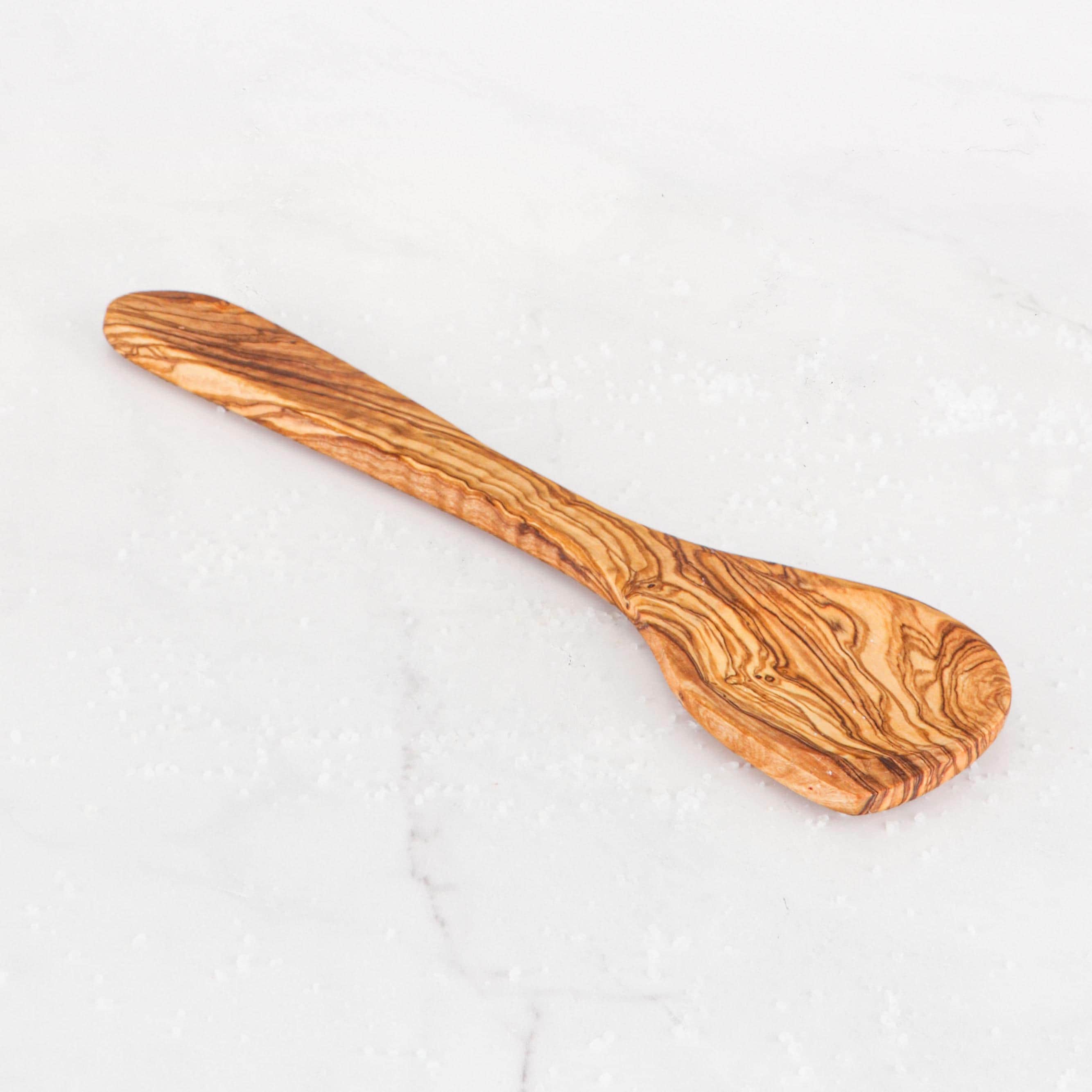 Handmade Olive Wood Corner Spoon: Personalized Cooking Gift